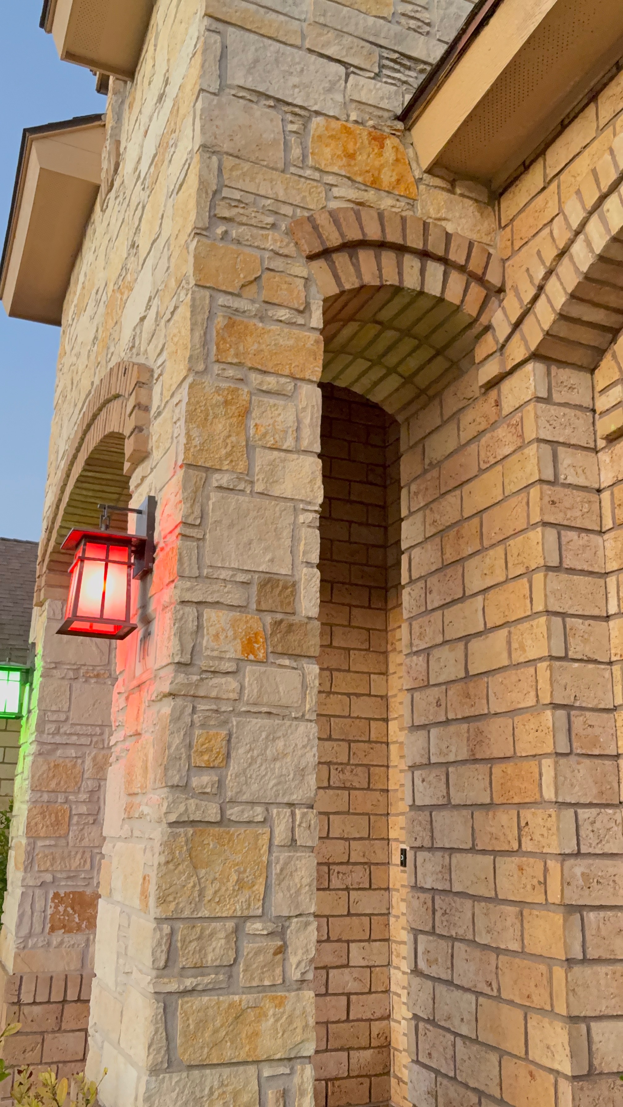 Clean stone house exterior