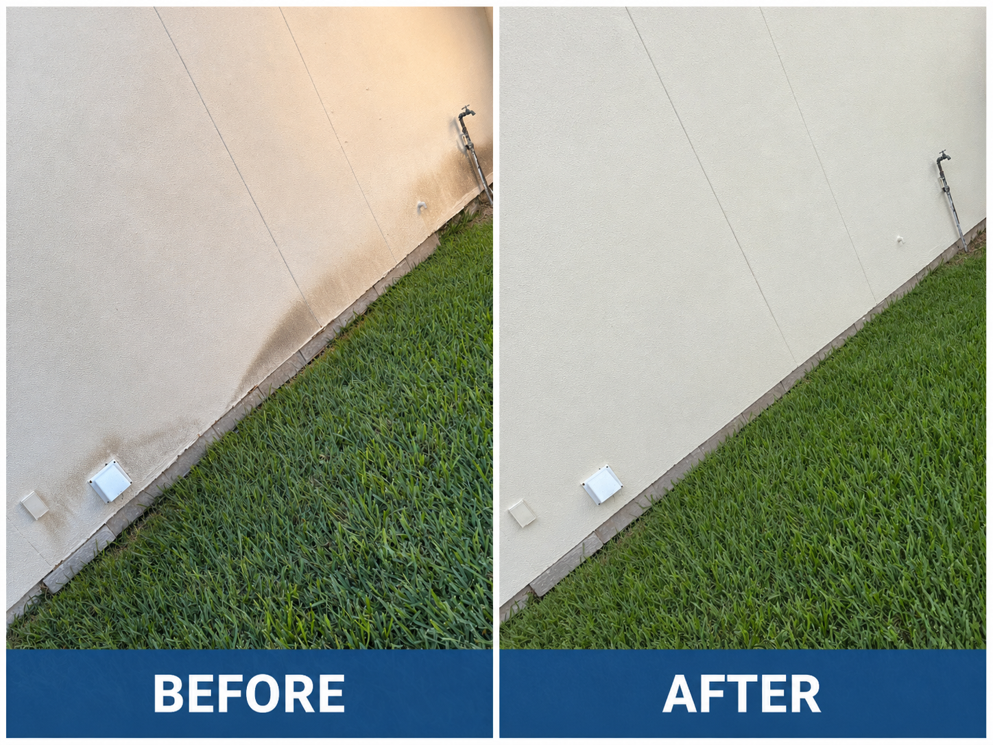 Pressure washing before and after