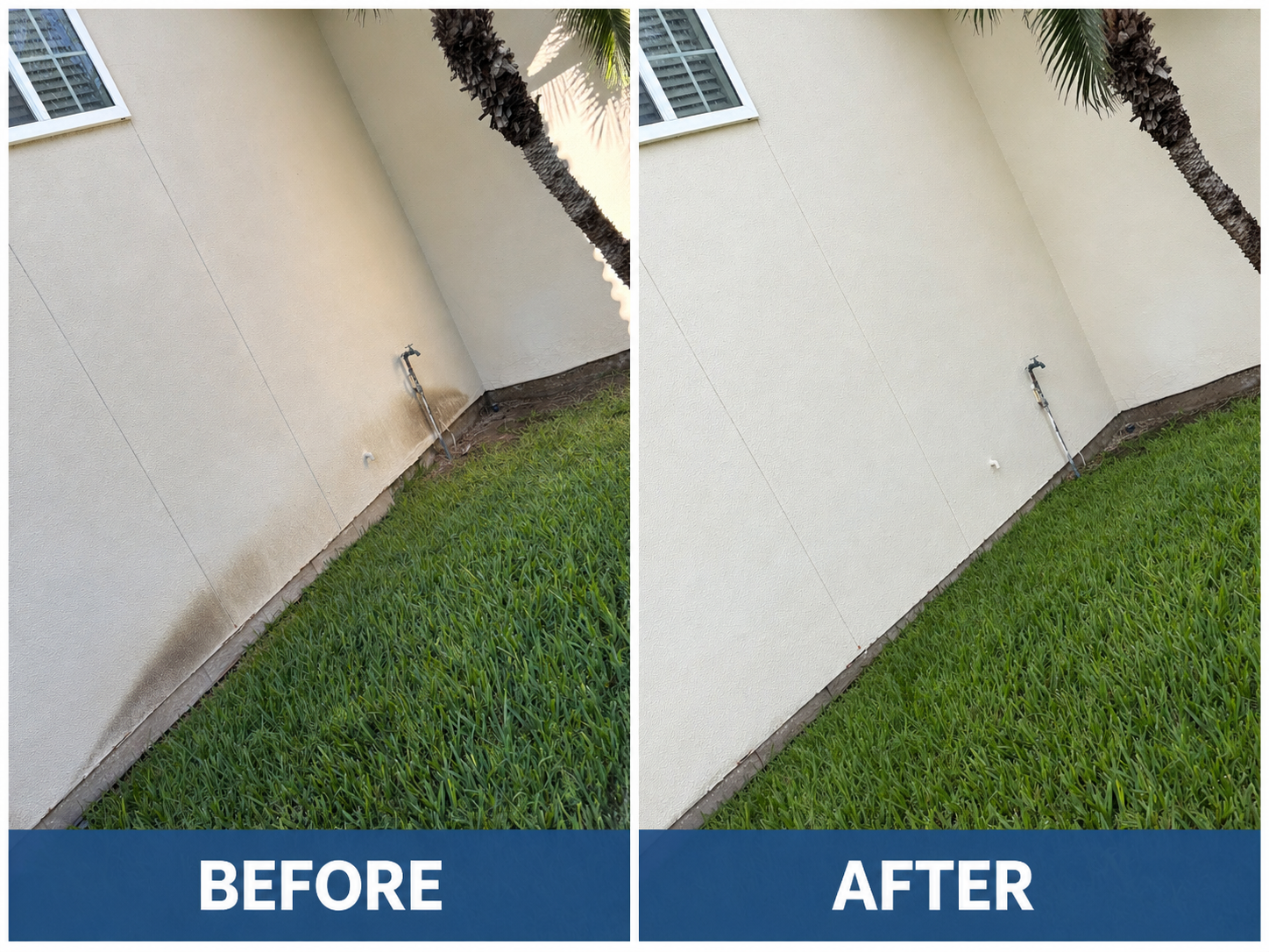 Pressure washing before and after