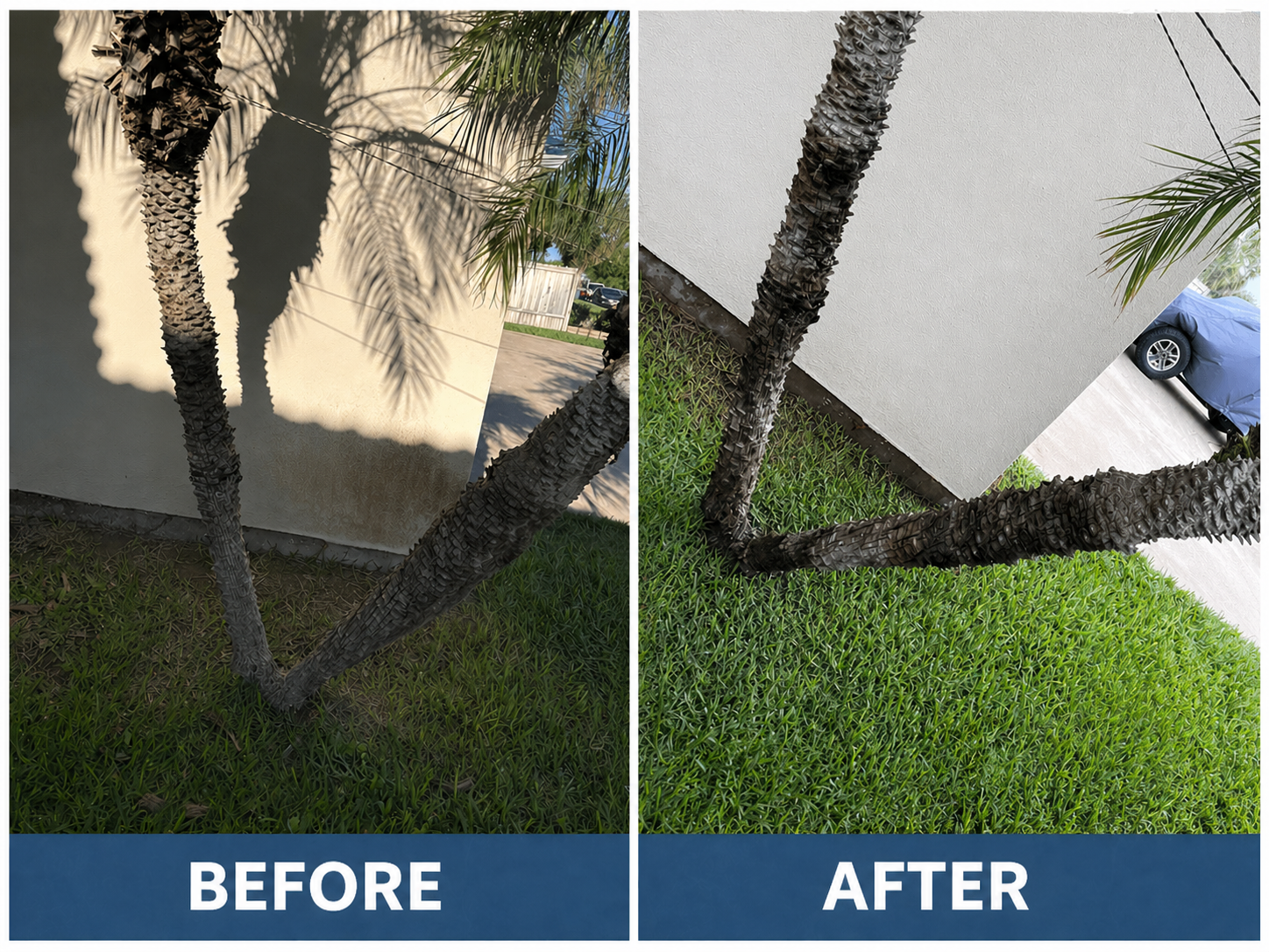 Pressure washing before and after