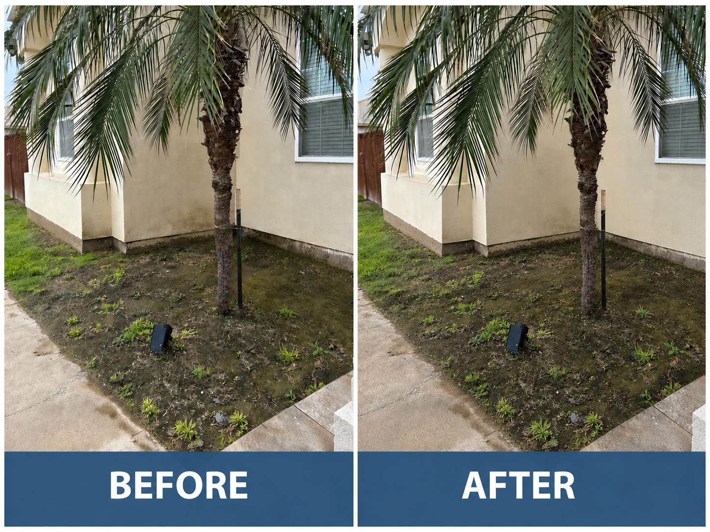 Pressure washing before and after